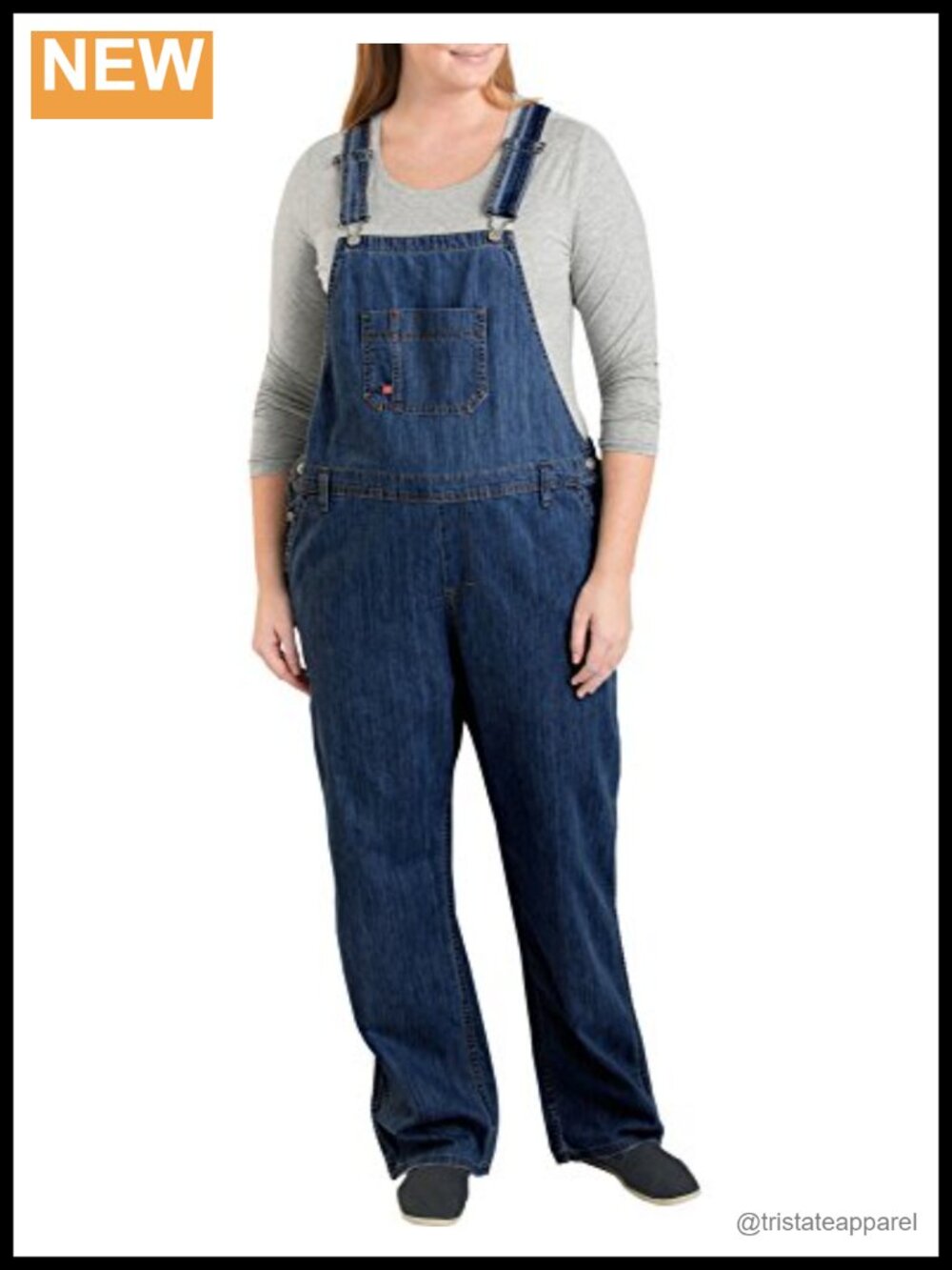 Plus Size Denim Bib Overalls Relaxed Straight Leg Carpenter